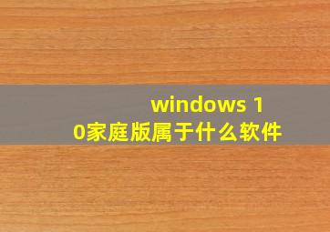 windows 10家庭版属于什么软件